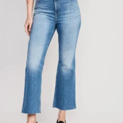 Old Navy Higher High-Waisted Cropped Cut-Off Flare Jeans For Women