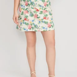 Old Navy High-Waisted Linen-Blend Mini A-Line Skirt For Women -Deals Wearfluxo Store cn53218677