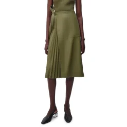 Mar Pleated Midi Split Skirt