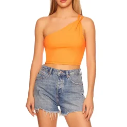 Twist One-Shoulder Crop Top