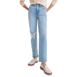 Madewell The Perfect Vintage Knee-Rip Edition Straight Jeans