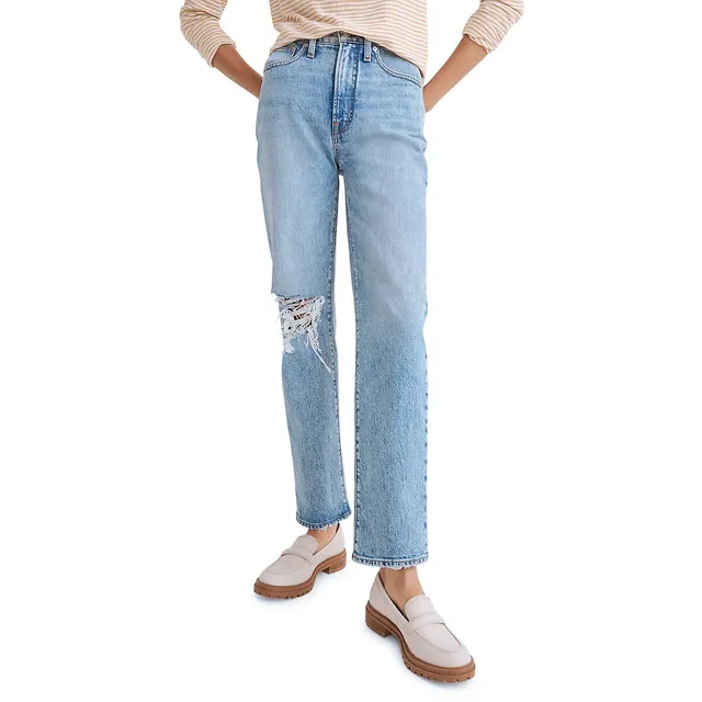 Madewell The Perfect Vintage Knee-Rip Edition Straight Jeans 1 Madewell The Perfect Vintage Knee-Rip Edition Straight Jeans