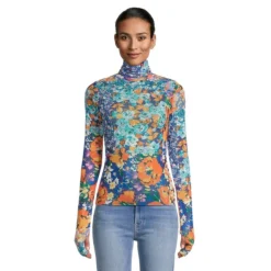 Zadie Turtleneck Mesh Top