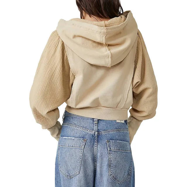 FREE PEOPLE Love Letter Panelled Front Hoodie 2 FREE PEOPLE Love Letter Panelled Front Hoodie - Image 2