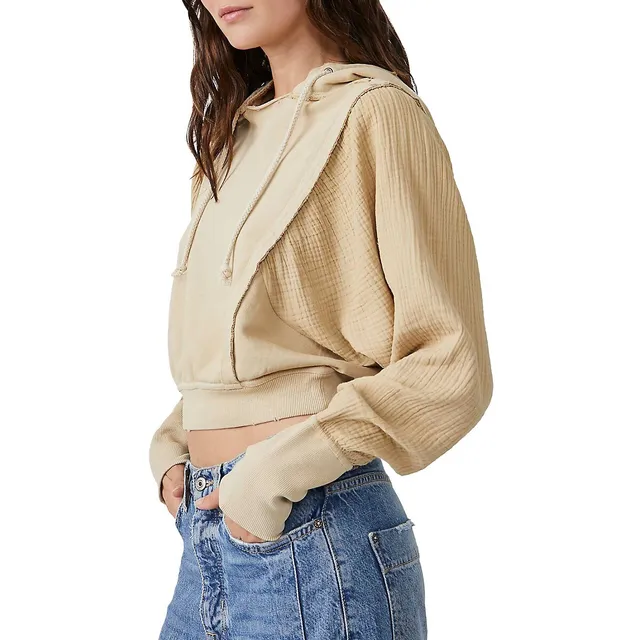 FREE PEOPLE Love Letter Panelled Front Hoodie 3 FREE PEOPLE Love Letter Panelled Front Hoodie - Image 3