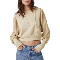 FREE PEOPLE Love Letter Panelled Front Hoodie