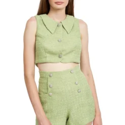 Nadine Tweed Button-Down Vest