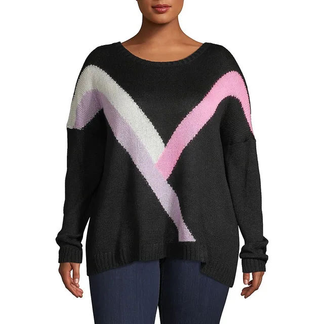 Plus Multi-Colourblock Sweater 1 Plus Multi-Colourblock Sweater
