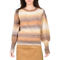 Molly Bracken Space-dye Puff-Sleeve Sweater