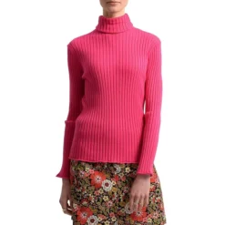 Molly Bracken Turtleneck Rib-Knit Sweater
