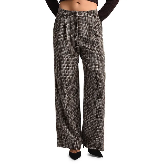 Molly Bracken Wide-Leg Plaid Trousers 1 Molly Bracken Wide-Leg Plaid Trousers