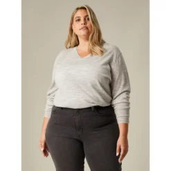 Plus Merino Wool V-Neck Sweater