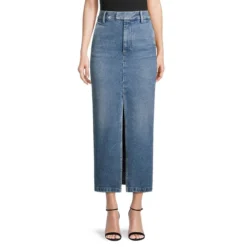 Denim Midi Pencil Skirt