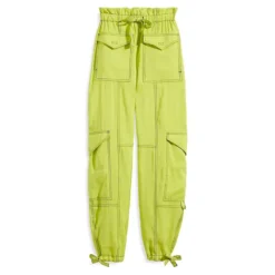 Ganni High-Waist Slub Cargo Pants