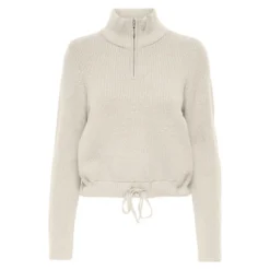 ONLY Fia Drawstring-Hem Highneck Knit Sweater