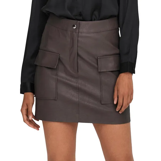 ONLY Vera Faux Leather Cargo Mini Skirt 1 ONLY Vera Faux Leather Cargo Mini Skirt