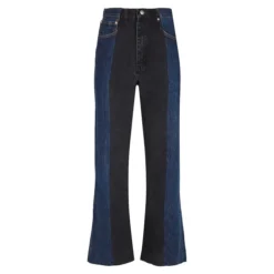 Contrast Flare-Leg Jeans