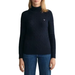 Gant Twisted Cable-Knit Turtleneck Sweater