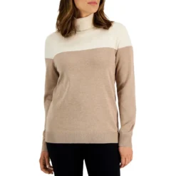 Colourblock Turtleneck Sweater