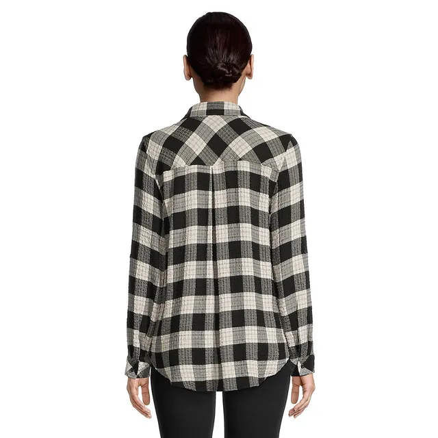 Button Front Plaid Shirt 2 Button Front Plaid Shirt - Image 2