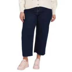 Plus High-Rise Seamless Culotte Jeans