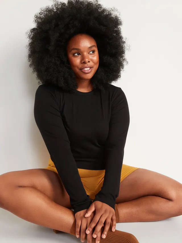 Old Navy UltraLite Long-Sleeve Crew-Neck Ribbed Cropped Top For Women 5 Old Navy UltraLite Long-Sleeve Crew-Neck Ribbed Cropped Top For Women - Image 5