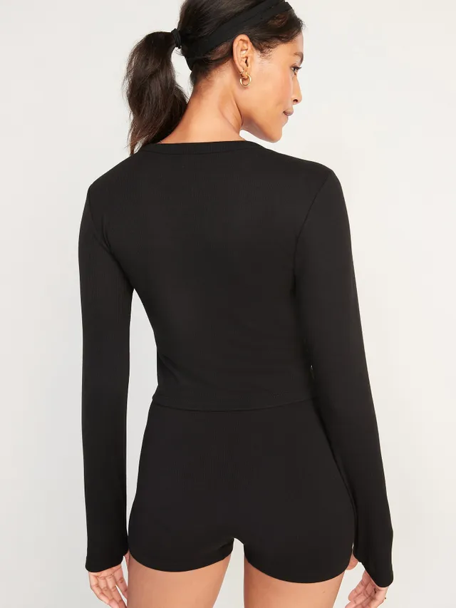 Old Navy UltraLite Long-Sleeve Crew-Neck Ribbed Cropped Top For Women 2 Old Navy UltraLite Long-Sleeve Crew-Neck Ribbed Cropped Top For Women - Image 2