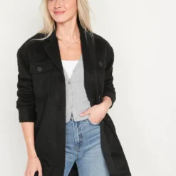 Old Navy Soft-Brushed Long Utility Shacket For Women