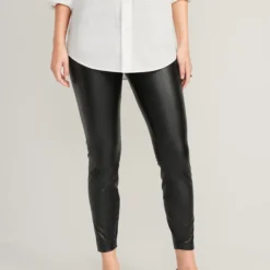 Old Navy High-Rise Faux Leather Leggings For Women