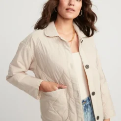 Old Navy Oversized Quilted Utility Jacket For Women
