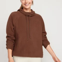 Old Navy Microfleece Funnel-Neck Pullover Hoodie For Women