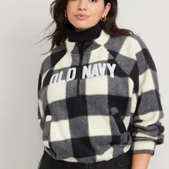 Old Navy Oversized Buffalo Plaid Logo Sherpa Quarter-Zip Sweatshirt For Women -Deals Wearfluxo Store https3A2F2Foldnavy.gapcanada.ca2Fwebcontent2F00502F9192F0682Fcn50919068.jpg 640x