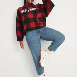 Old Navy Oversized Buffalo Plaid Logo Sherpa Quarter-Zip Sweatshirt For Women -Deals Wearfluxo Store https3A2F2Foldnavy.gapcanada.ca2Fwebcontent2F00502F9432F4482Fcn50943448.jpg 640x