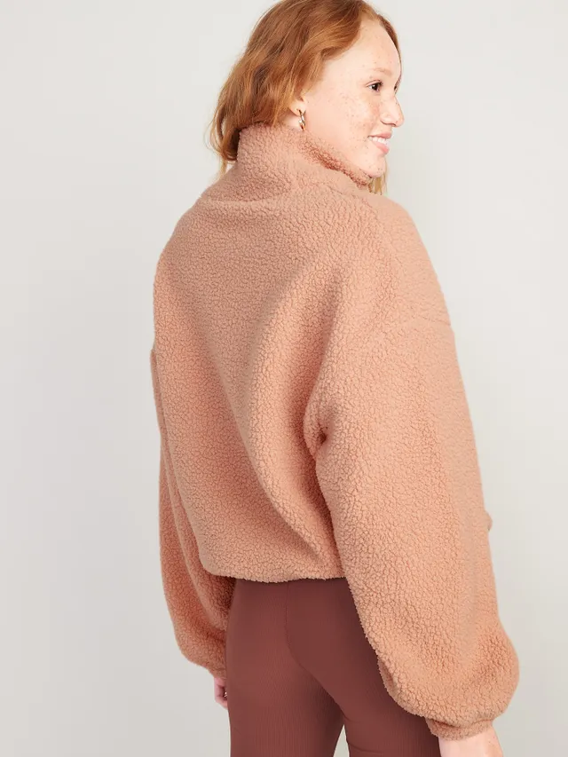 Old Navy Cropped Sherpa Pullover Turtleneck Sweater For Women 2 Old Navy Cropped Sherpa Pullover Turtleneck Sweater For Women - Image 2