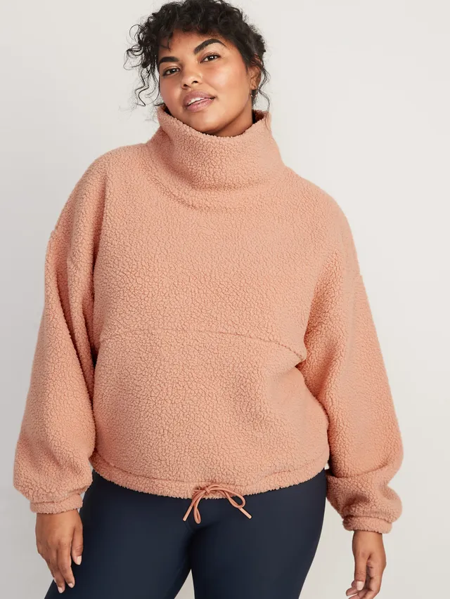 Old Navy Cropped Sherpa Pullover Turtleneck Sweater For Women 5 Old Navy Cropped Sherpa Pullover Turtleneck Sweater For Women - Image 5