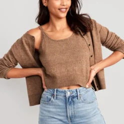 Old Navy Cozy Cropped Sweater Tank Top For Women