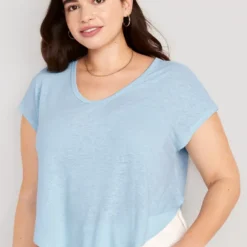 Old Navy Linen-Blend Cropped Voop-Neck T-Shirt For Women -Deals Wearfluxo Store https3A2F2Foldnavy.gapcanada.ca2Fwebcontent2F00522F7072F3672Fcn52707367.jpg 640x