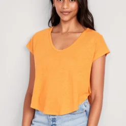 Old Navy Linen-Blend Cropped Voop-Neck T-Shirt For Women -Deals Wearfluxo Store https3A2F2Foldnavy.gapcanada.ca2Fwebcontent2F00522F8852F3902Fcn52885390.jpg 640x