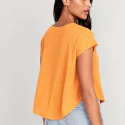 Old Navy Linen-Blend Cropped Voop-Neck T-Shirt For Women -Deals Wearfluxo Store https3A2F2Foldnavy.gapcanada.ca2Fwebcontent2F00522F8852F4722Fcn52885472.jpg 640x