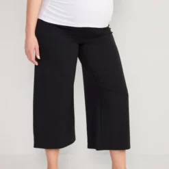 Old Navy Maternity Rollover-Waist PowerLite LYCRA® ADAPTIV Cropped Wide-Leg Pants