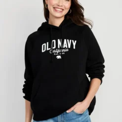 Old Navy Oversized Logo-Graphic Fleece Hoodie For Women