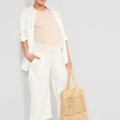 Old Navy Maternity Linen-Blend Smocked-Waist Cropped Wide-Leg Pants 6 Old Navy Maternity Linen-Blend Smocked-Waist Cropped Wide-Leg Pants -Deals Wearfluxo Store https3A2F2Foldnavy.gapcanada.ca2Fwebcontent2F00522F9982F7182Fcn52998718.jpg 640x