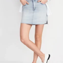Old Navy High-Waisted O.G. Straight Cut-Off Mini Jean Skirt For Women