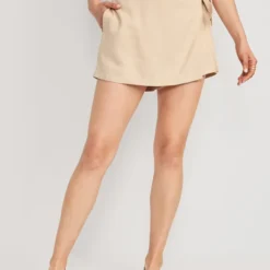 Old Navy High-Waisted Side-Tie Linen-Blend Skort