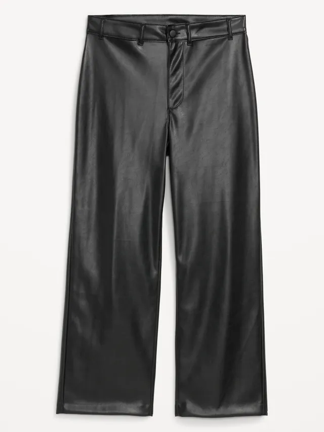 Old Navy High-Waisted Faux-Leather Cropped Wide-Leg Pants For Women 4 Old Navy High-Waisted Faux-Leather Cropped Wide-Leg Pants For Women - Image 4