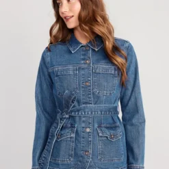 Old Navy Tie-Belt Jean Utility Jacket For Women