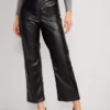 Old Navy High-Waisted Faux-Leather Cropped Wide-Leg Pants For Women