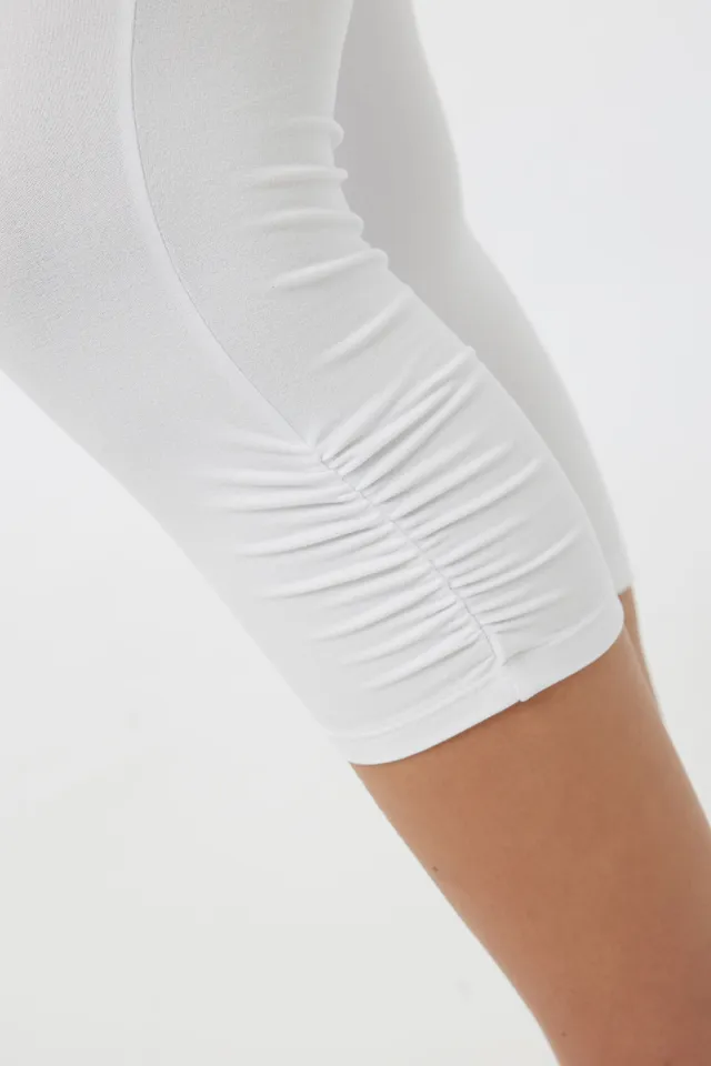 Ardene Ruched Leg Cropped Leggings In | Size | Polyester/Spandex 3 Ardene Ruched Leg Cropped Leggings In | Size | Polyester/Spandex - Image 3