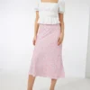 Ardene Floral Midi Skirt In Lt. Pink | Size | 100% Viscose