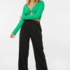 Ardene Wide Leg Tailored Pants In | Size | Polyester/Rayon/Spandex